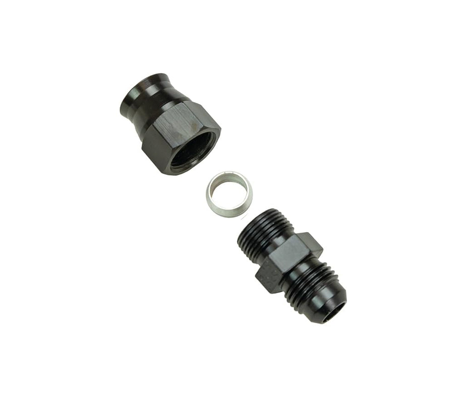 Black Moroso Compression Fitting Adapter, #6 Male to 3/8 "Tube