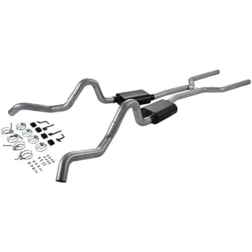 Flowmaster Complete Kits 17202 - 64-67 GM A-Body V-8 All 3.00 in. Tubing From Trans X-Member Back Incl. H-Pipe Hardware Super 40 Series Mufflers American Thunder DOS Kit Shipped as # 5032 and # 1033
