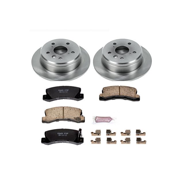 Brake Kit Power Stop For ES300 1997-1999, Camry 1992-1999, Solara 1999 [Model Specific] - Autospecialty Rear OE Disc Rotors & Ceramic Brake Pads Replacement, KOE2565