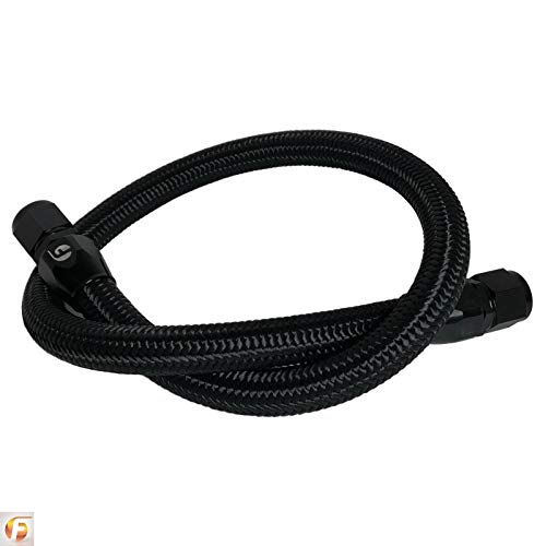 COMMON RAIL/VP44 34.5IN CUMMINS COOLANT BYPASS HOSE (BLACK NYLON BRAIDED)