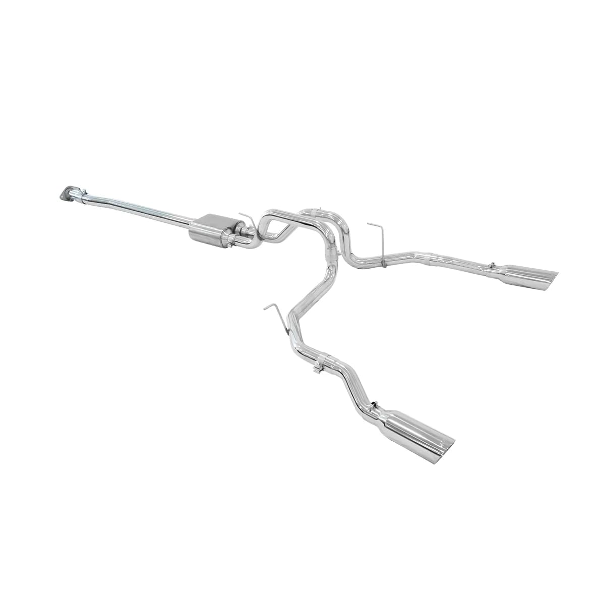 Cat-Back Exhaust Systems 2009-2014 Ford F150 Dual Exit Polished Tubes Polished Tips