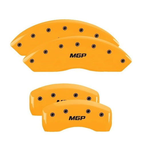MGP 25145SMGPYL Caliper Covers Yellow Powder Coat Finish, Black Characters, Set of 4