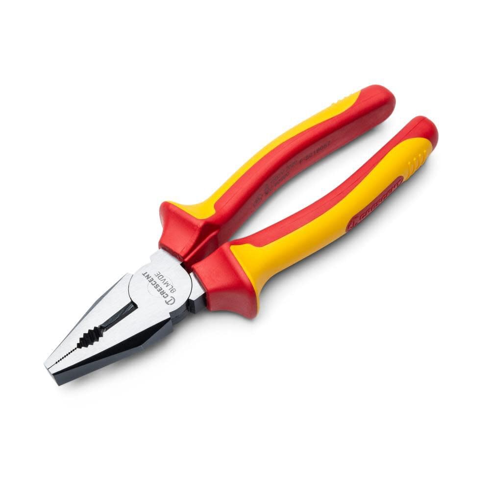 Crescent Insulated VDE Lineman's Pliers - Cable & Wire Cutter - Heavy Duty Electrician Tool for Home Improvement & Repair - 8" - 8LMVDE
