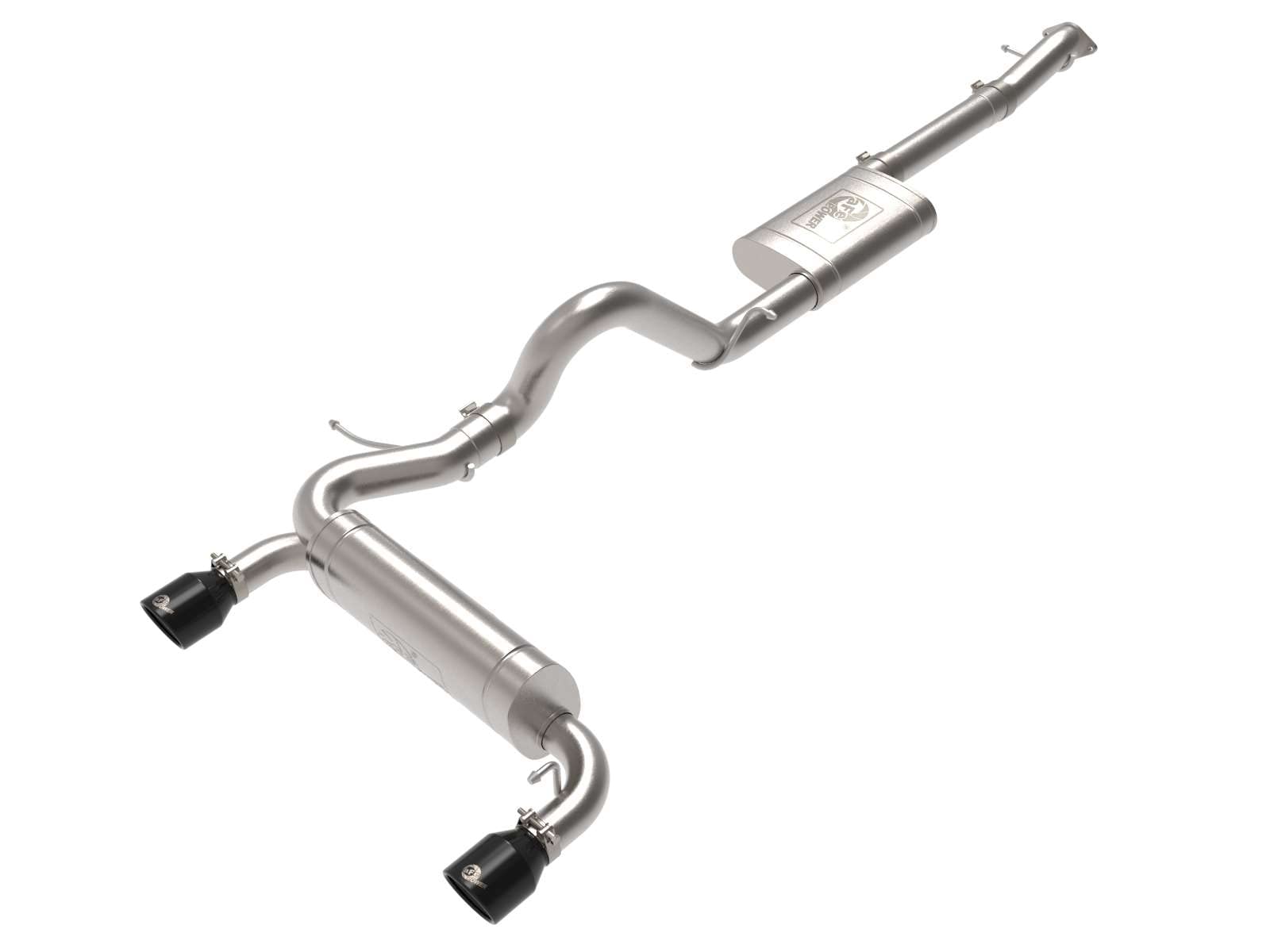 aFe Power 3 IN to 2-1/2 IN Vulcan Series Stainless Steel Cat-Back Exhaust System Black Fit Ford Bronco 21-22 L4-2.3L (t)/V6-2.7L (tt) 49-33138-B
