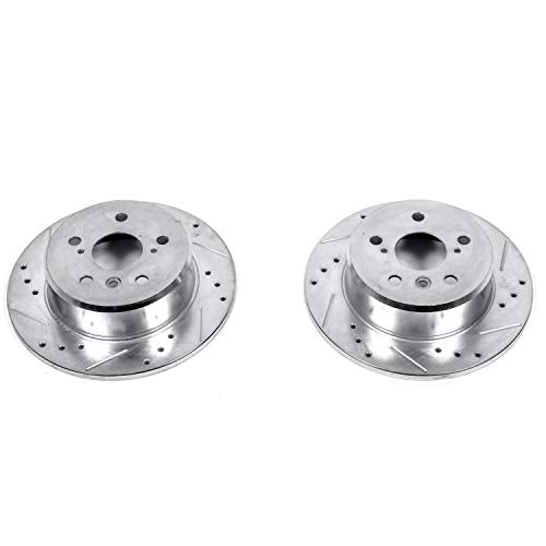Power Stop Rear JBR713XPR Drilled & Slotted Evolution Rotor Pair For Lexus ES300 1992-1996, Lexus RX300 1999-2003, Toyota Camry 1992-1996, Toyota Highlander 2001-2003 [Model Specific]