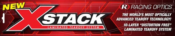 Helmet Tearoffs Racing Optics 10252C - ST5 Series - Large Tab - 2mm - Clear