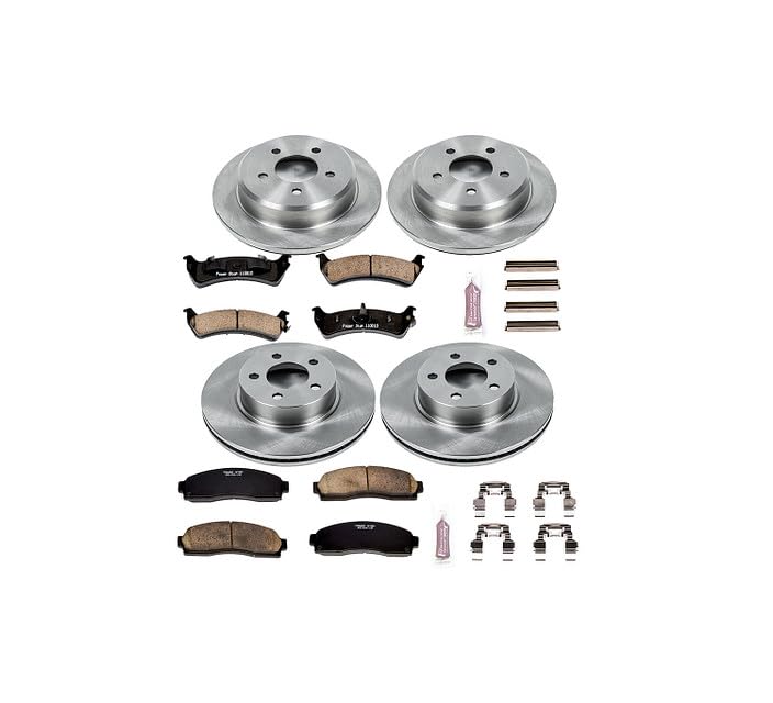 POWERSTOP Autospecialty KOE5596 Front and Rear Replacement Brake Kit-OE Brake Rotors & Ceramic Brake Pads For Ford Explorer Sport 2001-2002 [Model Specific]