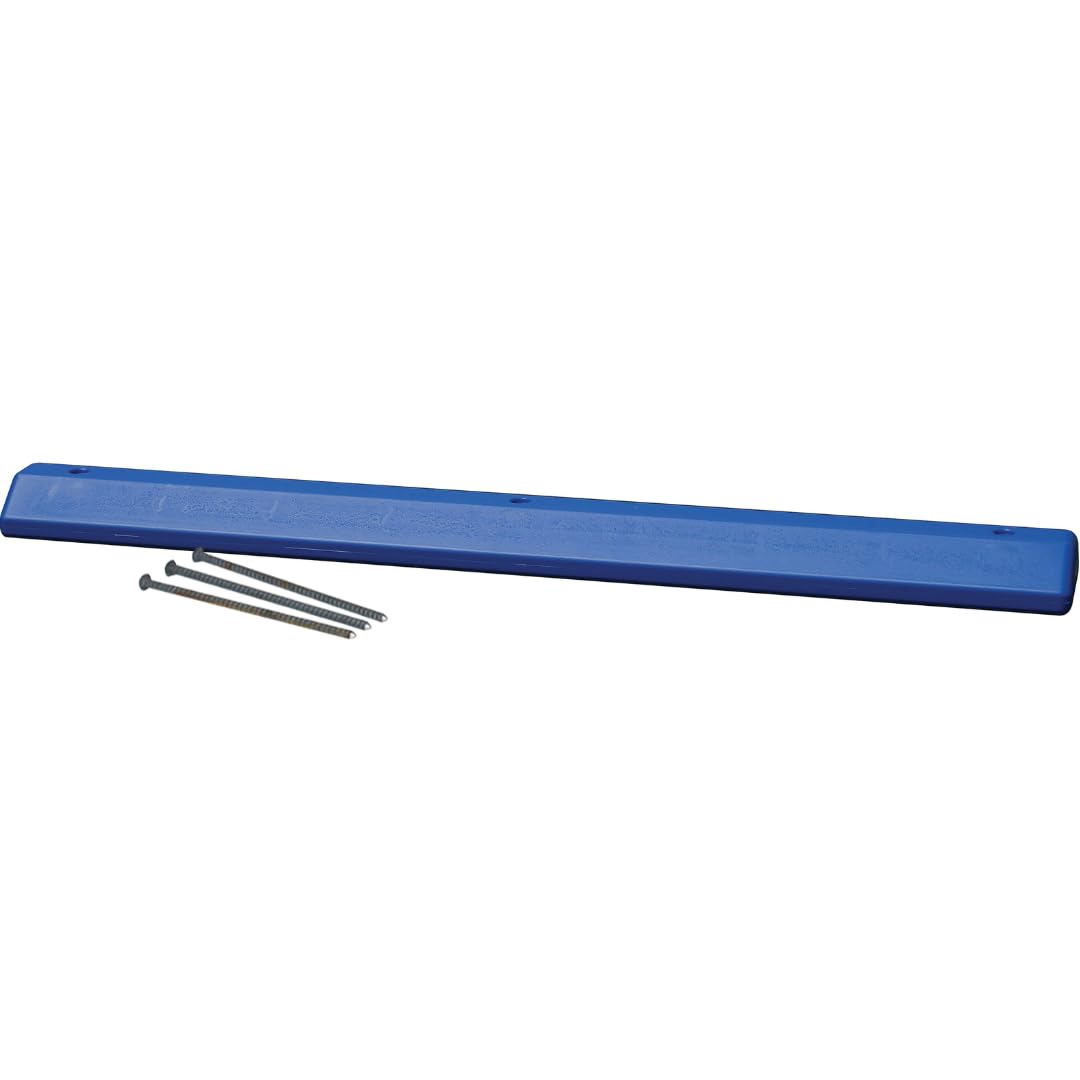 6 Foot Long Eagle High Density Polyethylene Plastic Parking Stop with Anchor Kit, 72" x 8" x 4", Blue, 1790B