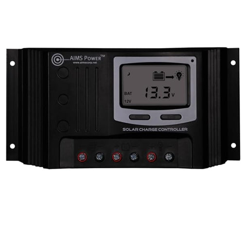 30 Amp AIMS Power Solar Charge Controller 12/24 Volt – Charges Lithium | Lead | Gel | AGM