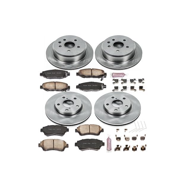 Power Stop Autospecialty KOE1071 Front and Rear Replacement Brake Kit-OE Brake Rotors & Ceramic Brake Pads For Lexus SC300 1992-1998 [Model Specific]