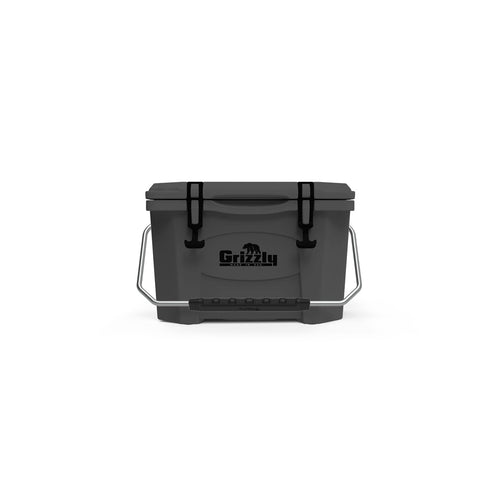 20 Cooler Grizzly, 20 qt Ice Chest Durable Rotomolded Insulated, Made in USA, Warranty for Life, for Beach Boat Camping Fishing Hunting, G20, Stealth Gray