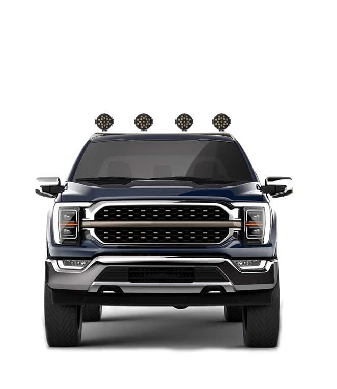 Classic Black Horse Roll Bar w/.Pair of 7.0" Dia.Led Light,Stainless Steel Compatible with 17-24 Titan|00-24 Ram 2500/3500|01-24 Silverado 2500/3500 HD|00-24 F-150|01-24 Sierra 1500/2500|07-24 Tundra