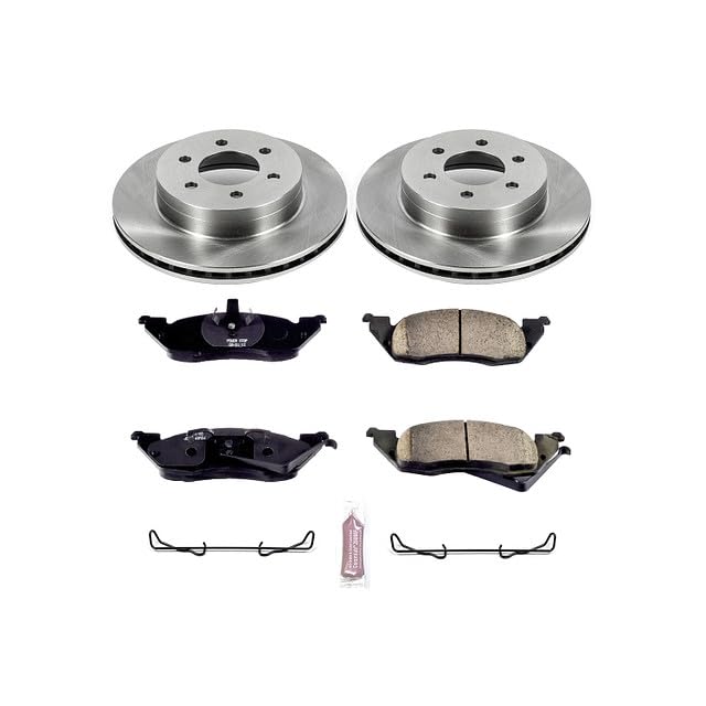 POWERSTOP Autospecialty KOE2137 Front Replacement Brake Kit-OE Brake Rotors & Ceramic Brake Pads For Dodge Dakota 1997-1998 [Model Specific]