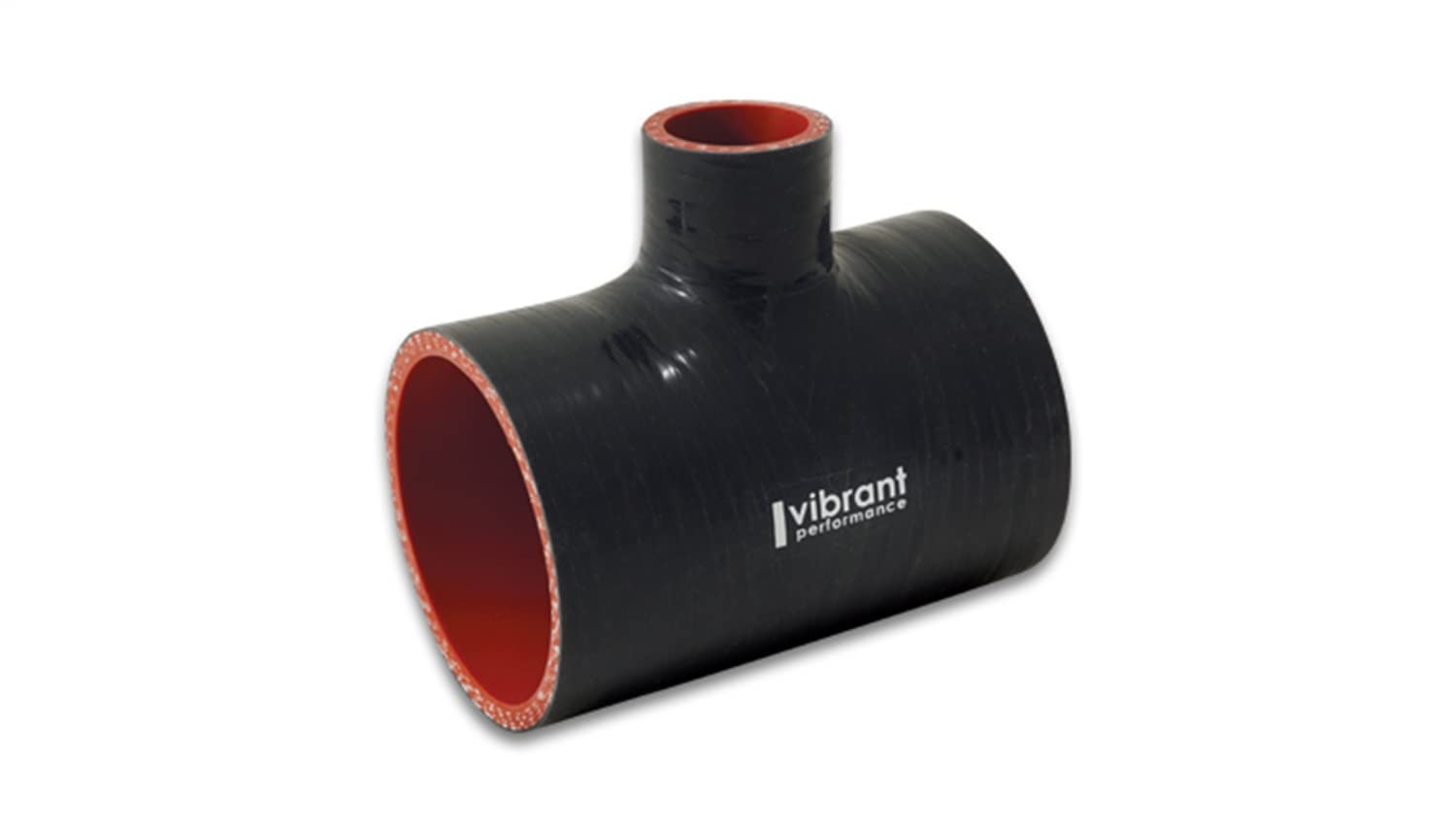 Silicone Vibrant T-Adapter, 2-3/4" Inlet/Outlet ID x 1" Branch ID, 4" Long, 4 Ply Polyester, Black Jacket