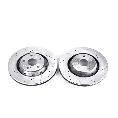 Power Stop Front JBR1390XPR Drilled & Slotted Rotor Pair For Toyota Venza 2009-2016 [Model Specific] Evolution