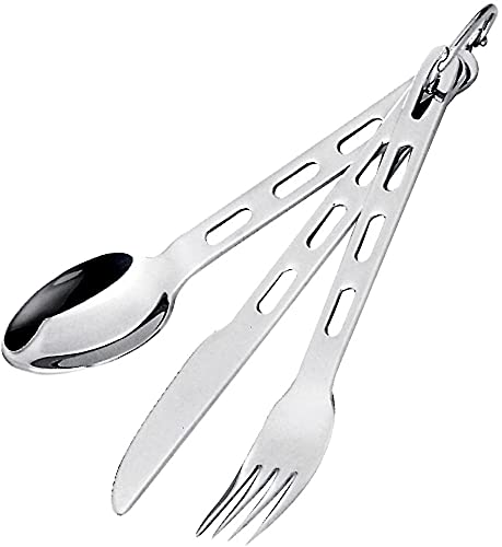 GSI Outdoors 1 Person Glacier Stainless Set | 20 oz Bottle Cup | 8.5 in Plate | 3 pc Cutlery