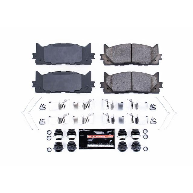 Power Stop Z23-1293 Z23 Carbon Fiber Ceramic Brake Pads with Hardware For 2013-2018 Lexus ES300h | 2007-2018 Lexus ES350 | 2008-2018 Toyota Avalon | 2007-2017 Toyota Camry