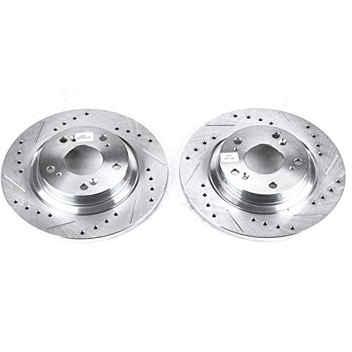 Power Stop Rear JBR928XPR Evolution Drilled & Slotted Rotor Pair For Honda S2000 2000-2009 [Model Specific]