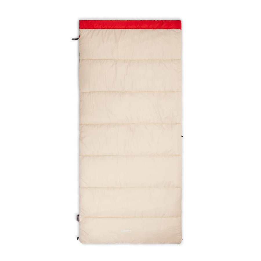 Coleman 30/40/50°F Flatlands Sleeping Bag, Made from 100% Recycled Material, Big & Tall Options, Cool-Weather Sleeping Bag for Camping, Sleepovers, Guests & More