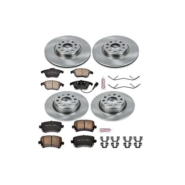 POWERSTOP Autospecialty KOE2757 Front and Rear Replacement Brake Kit-OE Brake Rotors & Ceramic Brake Pads For Volkswagen Tiguan 2009-2010 [Model Specific]
