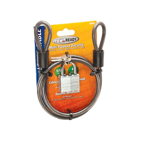 Cable Lock Draw-Tite 63255, 4 Foot Length, Two Flat Keys included