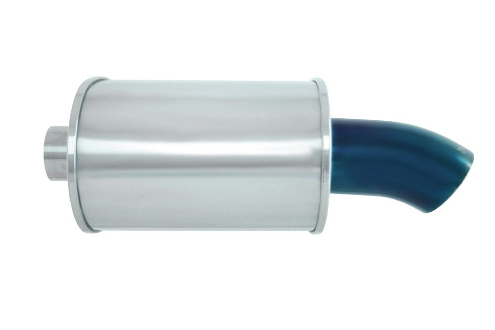 Megan Racing MR-MU-MFG-2 SINGLE 2.5" Inlet 3.5" Curved Blue Stainless Steel Tip