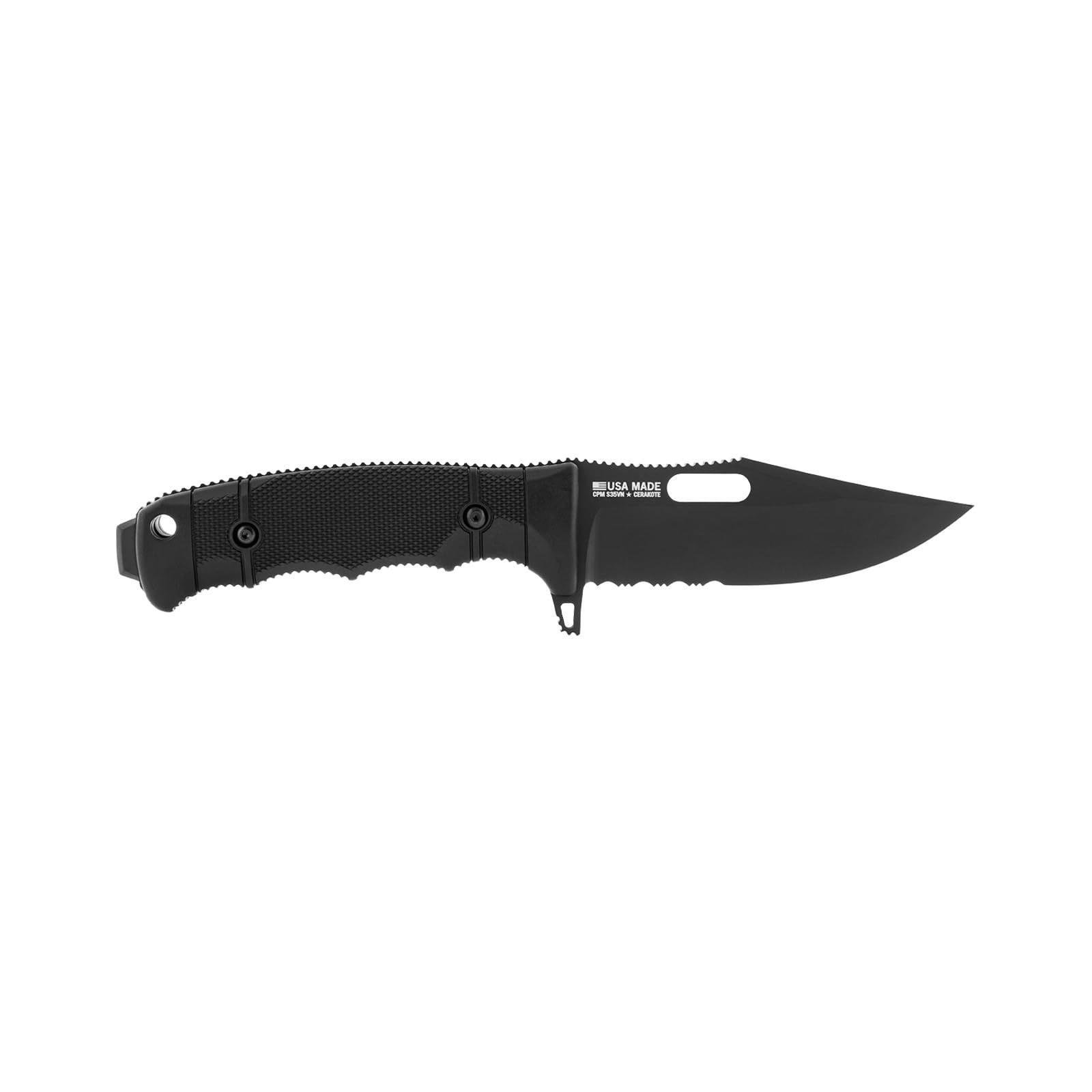 SOG Seal Fx Tactical Fixed Blade Partially Serrated Knife S35Vn Steel Tough Glass-Reinforced Nylon Handle