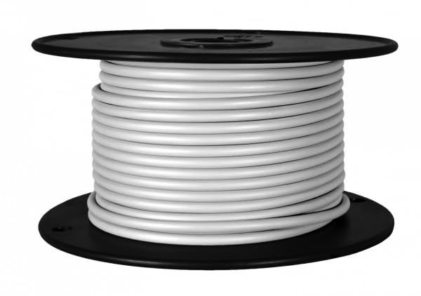 PVC-Insulated WirthCo 81112 18 AWG Primary Wire - 100', White