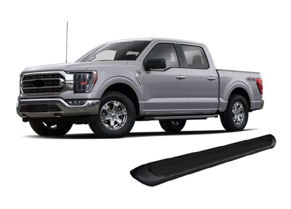 Transporter Running Boards Black Black Horse Compatible with 2015-2024 Ford F-150|2017-2024 Ford F-250 SD/F-350 SD/F-450 SD/F-550 SD Crew Cab-TR-F291