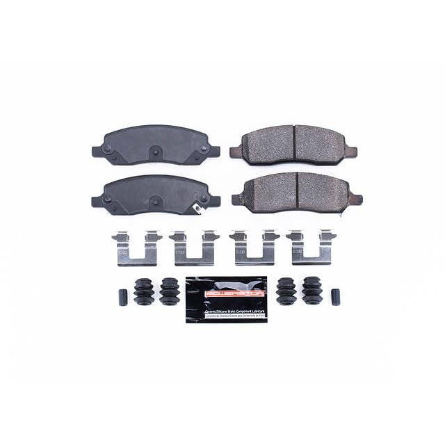 Power Stop Z23-1172 Z23 Evolution Sport Carbon Fiber Infused Ceramic Brake Pads Rear with Hardware For Buick Lucerne 2006-2011, Cadillac DTS 2006-2011 [Model Specific]