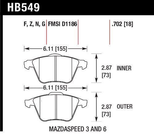 Hawk Brake Pads HB549Z.702 - Hawk Ceramic