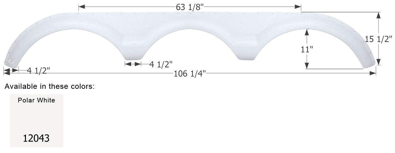 Triple Axle Fender Skirt ICON 12043 FS2043 for Dutchmen - Polar White