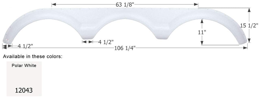 Triple Axle Fender Skirt ICON 12043 FS2043 for Dutchmen - Polar White