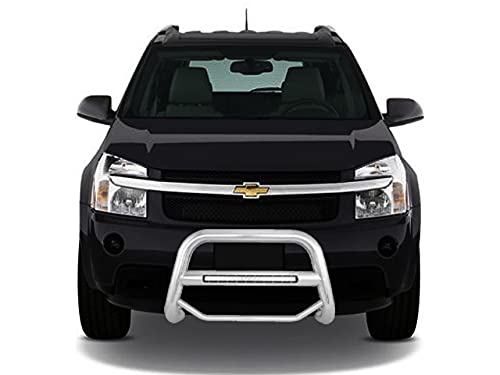MAX Black Horse Beacon Bull Bar No Skid Plate Stainless Steel Compatible with 2005-2009 Chevrolet Equinox-MAB-GMC3105S