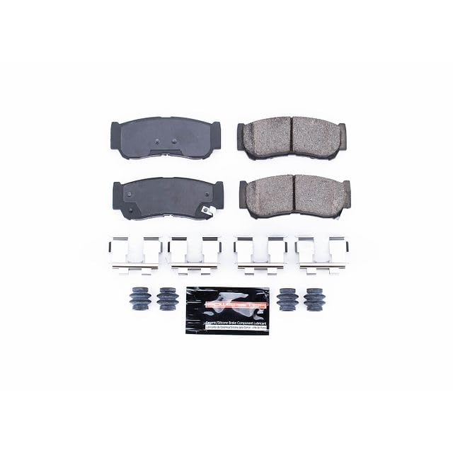 Power Stop Z23-1297 Z23 Evolution Sport Rear Carbon Fiber Infused Ceramic Brake Pads with Hardware For Hyundai Santa Fe 2007-2009 [Model Specific]