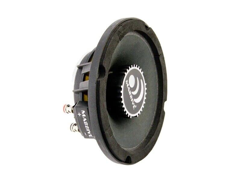 M6S Massive Audio 6.5” Shallow Mount Mid-Range Speaker | 200W Max, 4 Ohm, Slim Design, High Sensitivity Car Audio Mid Driver for Tight Spaces, Clear Vocals & Pro Sound Performance