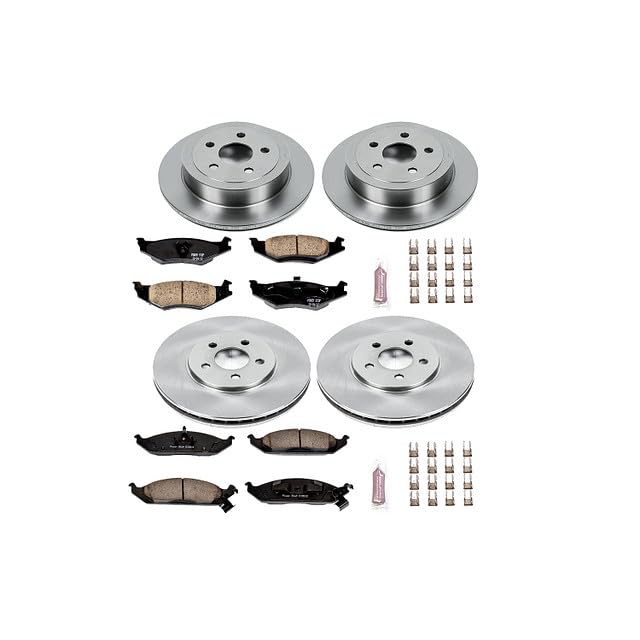 Power Stop Autospecialty KOE1680 Front and Rear Replacement Brake Kit-OE Brake Rotors & Ceramic Brake Pads