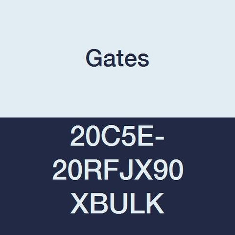 Gates XBULK 20C5E-20RFJX90 Field Attachable for C5E Hose, Female JIC 37 Flare Swivel, 90 Bent Tube, Steel, 1 1/8" ID (Pack of 20)
