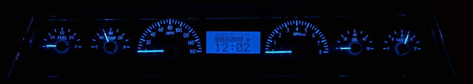 Chevy Chevelle VHX System, Silver Face - Blue Display 1966-67