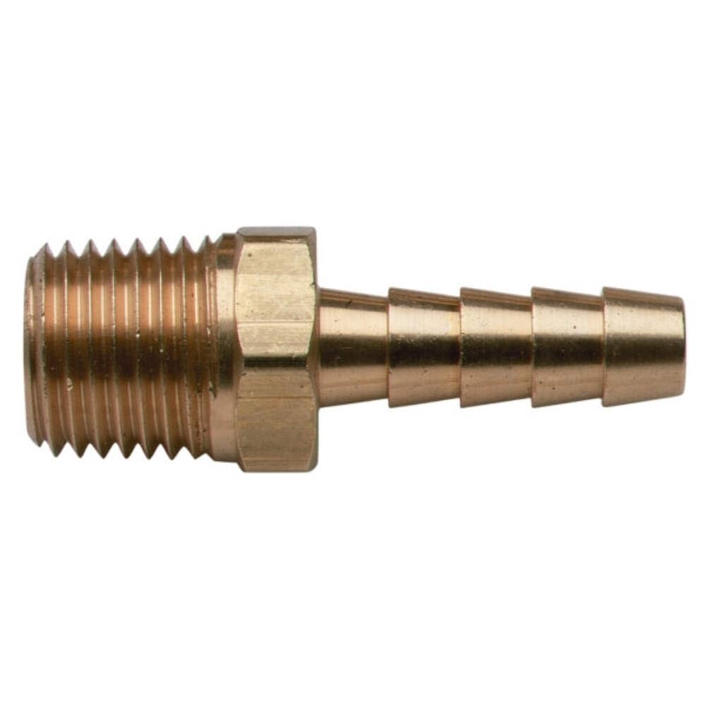 Brass Moeller Fuel Line Hose Barb (1/4" NPT x 3/8") with Male Threads
