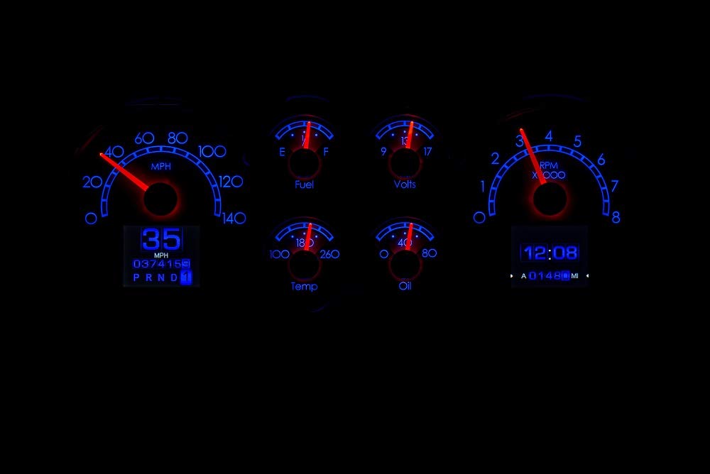 Dakota Digital RTX-86C-MC-X Retrotech Gauge System Compatible with 1986-88 Chevy Monte Carlo Late Design Style