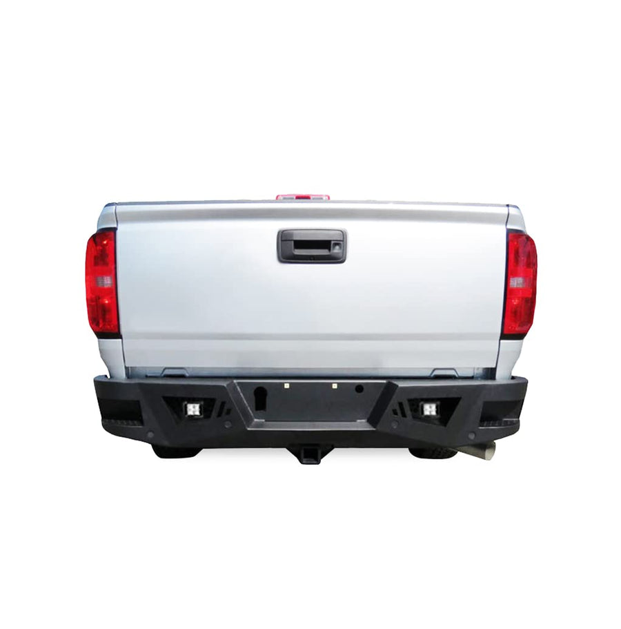 Heavy Duty Black Horse Armour Rear Bumper Matte Black Includes 1 Set of 4in Cube Lights Compatible with 2015-2022 Chevrolet Colorado (Excludes ZR2 Model)|2015-2022 GMC Canyon (Excludes ZR2 Model)