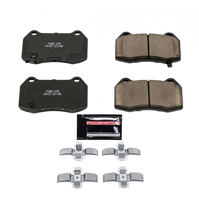 Power Stop Z23-960 Z23 Evolution Sport Carbon Fiber Infused Ceramic Brake Pads with Hardware For INFINITI G35 2003-2004 Nissan 350Z 2003-2009 Nissan Sentra 2004-2006 [Vehicle Specific]