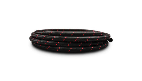 Vibrant 11978R Performance Nylon Braided Flex Hose (20ft Roll of Black Red ; AN Size: -8; Hose ID: 0.44";)