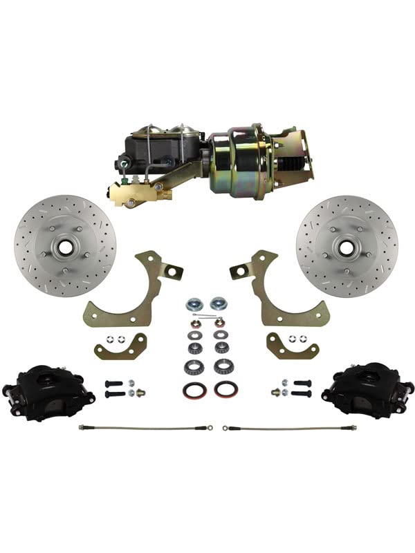 Power Brakes Leed Front Disc Brake Conversion Kit Cross Drilled 279mm Diameter