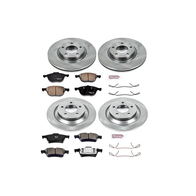 Power Stop KOE4494 Replacement Brake Kit-OE Front and Rear Brake Rotors & Ceramic Pads For Mazda 5 2006-2007 [Model Specific]