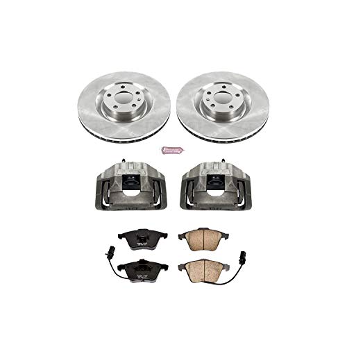 Power Stop KCOE2934 Auto specialty Front 1-Click OE Replacement Brake Kit with Caliper, 1 Pack For Audi S4 2004-2009 [Model Specific]