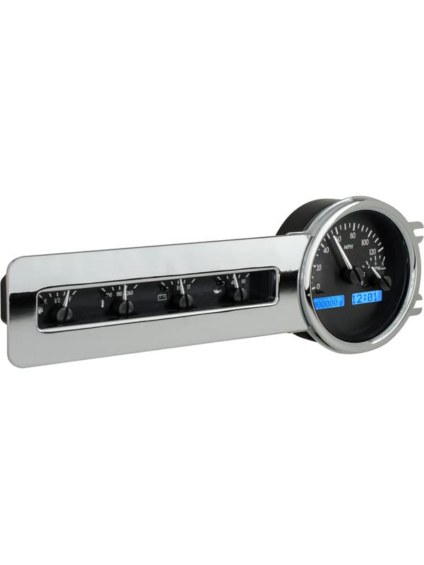 Dakota Digital VHX-41C-K-B 41-48 Chevy Car Analog Dash Gauge System Black Alloy Blue