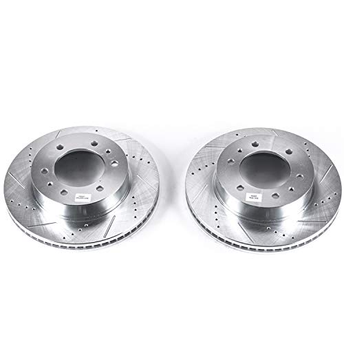 Power Stop AR8769XPR Evolution Front Drilled & Slotted Rotor Pair For Hummer H3 2006-2010, Hummer H3T 2009-2010 [Model Specific]