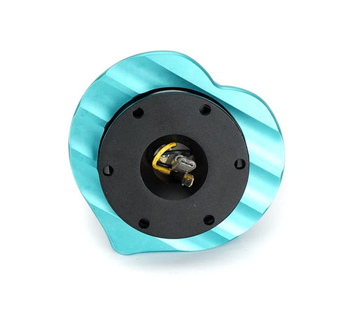 NRG Innovations Steering Wheel Quick Release Kit Adapter NRG-SRK-143BK-MF Black Body/Mint Heart Shape Ring Flares, 6x70mm & 6x74mm Bolt Pattern